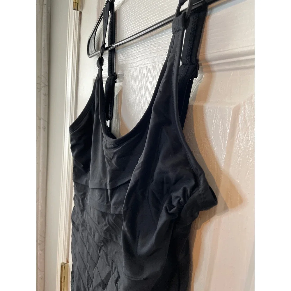 DKNY Black Ruched One Piece Swimsuit Women's Size M‎ - Picture 6 of 16